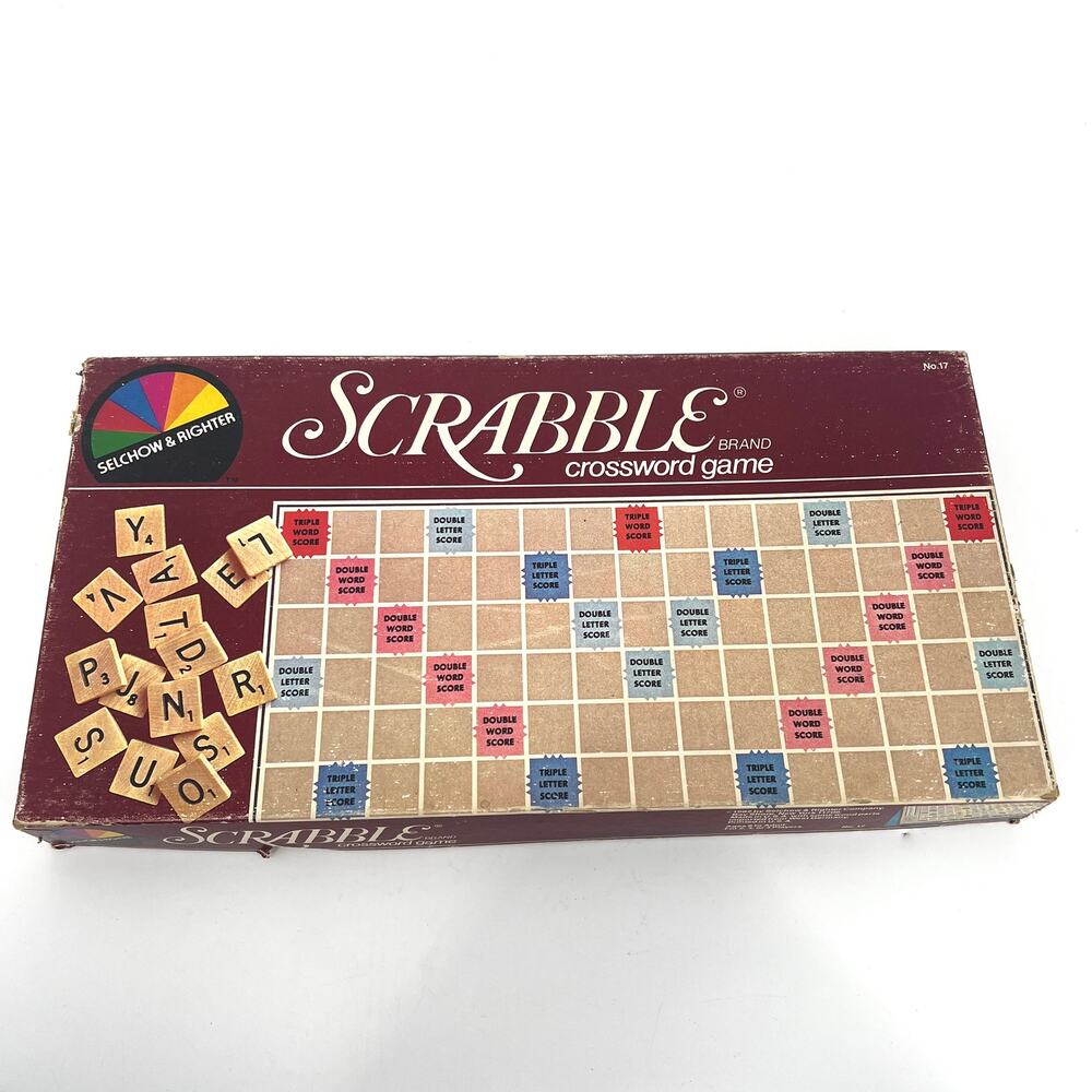 VTG 1982 Scrabble Board Game No. 17 Selchow & Righter in Box Nearly Complete
